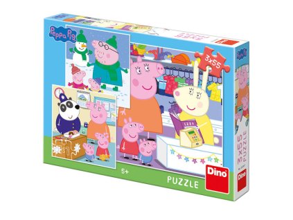 DINO PUZZLE 3X55 DÍLŮ  PEPPA PIG VESELÉ ODPOLENE  335301