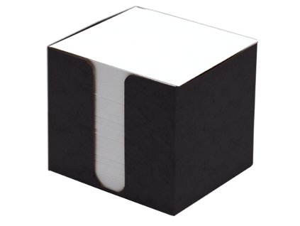 Špalíček papírový 8,5x8,5x8cm bílý, prešp.krabička černá 108280
