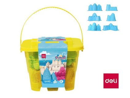 KINETICKÝ PÍSEK ŽLUTÝ 500G+FORMIČKY   F560013