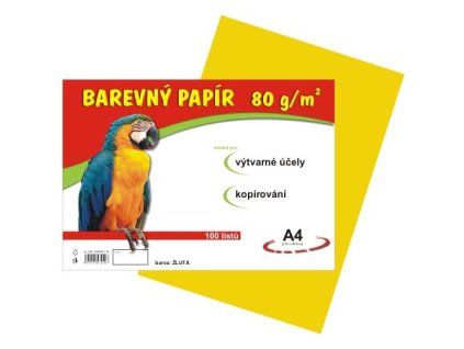 Barevný papír A4 100ks 80g žlutý 230 200550