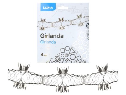 GIRLANDA 4M STŘÍBRNÁ   D613088