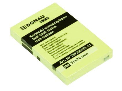 Samolepící bloček DONAU Eco 51x76mm, 100 l, žlutý U7592001PL-11