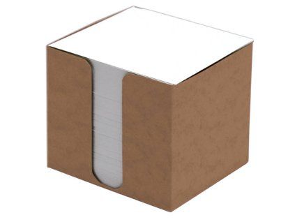 Špalíček papírový 8,5x8,5x8cm bílý, prešp.krabička kraft 108815
