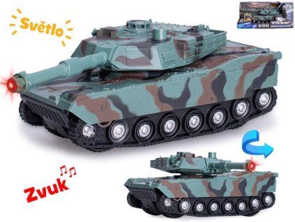 TANK 24CM NA SETRVAČNÍK NA BATERIE SVĚTLO, ZVUK V KR  68928