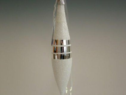 RAKETA STŘÍBRNÁ BÍLÝ POSYP 5KS 14X3CM 01237-81359