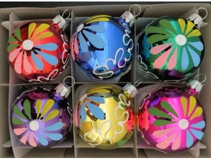 KOULE K/5 DEKOR KYTKA BAREVNÁ 6KS 7CM 01894-96644