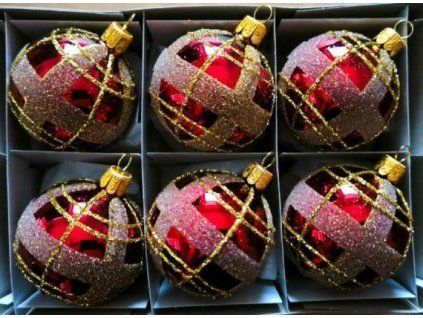 KOULE TM. BORDO LESK DEKOR 6KS 6CM 02069-97796