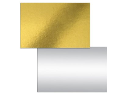 Dortová podložka obdélník 40,5 x 30,5 cm zlatá/stříbrná 956.71